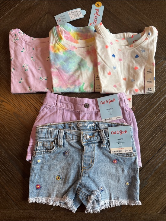Cat & Jack Other - Cat & Jack Toddler Girls Bundle of Tees & Shorts 3T New NWT